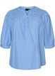 Blouse met smock en 3/4 mouwen, Blauw, Packshot image number 0