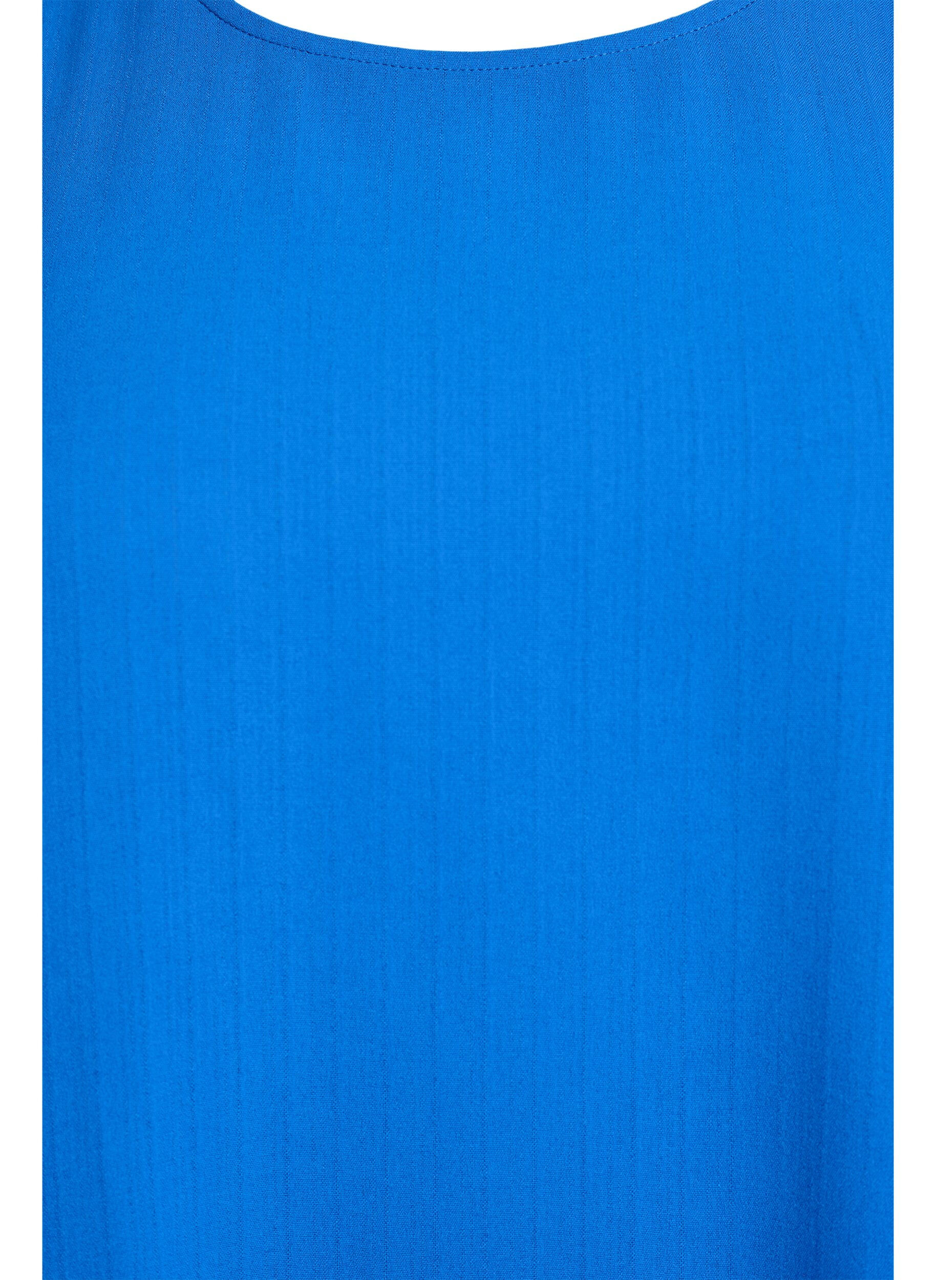 Zizzi Blouse met korte mouwen en ronde hals, Blauw, Packshot image number 2