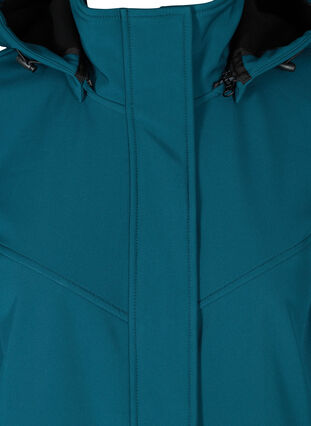 Lange softshell jas met capuchon, Blue Coral solid, Packshot image number 2