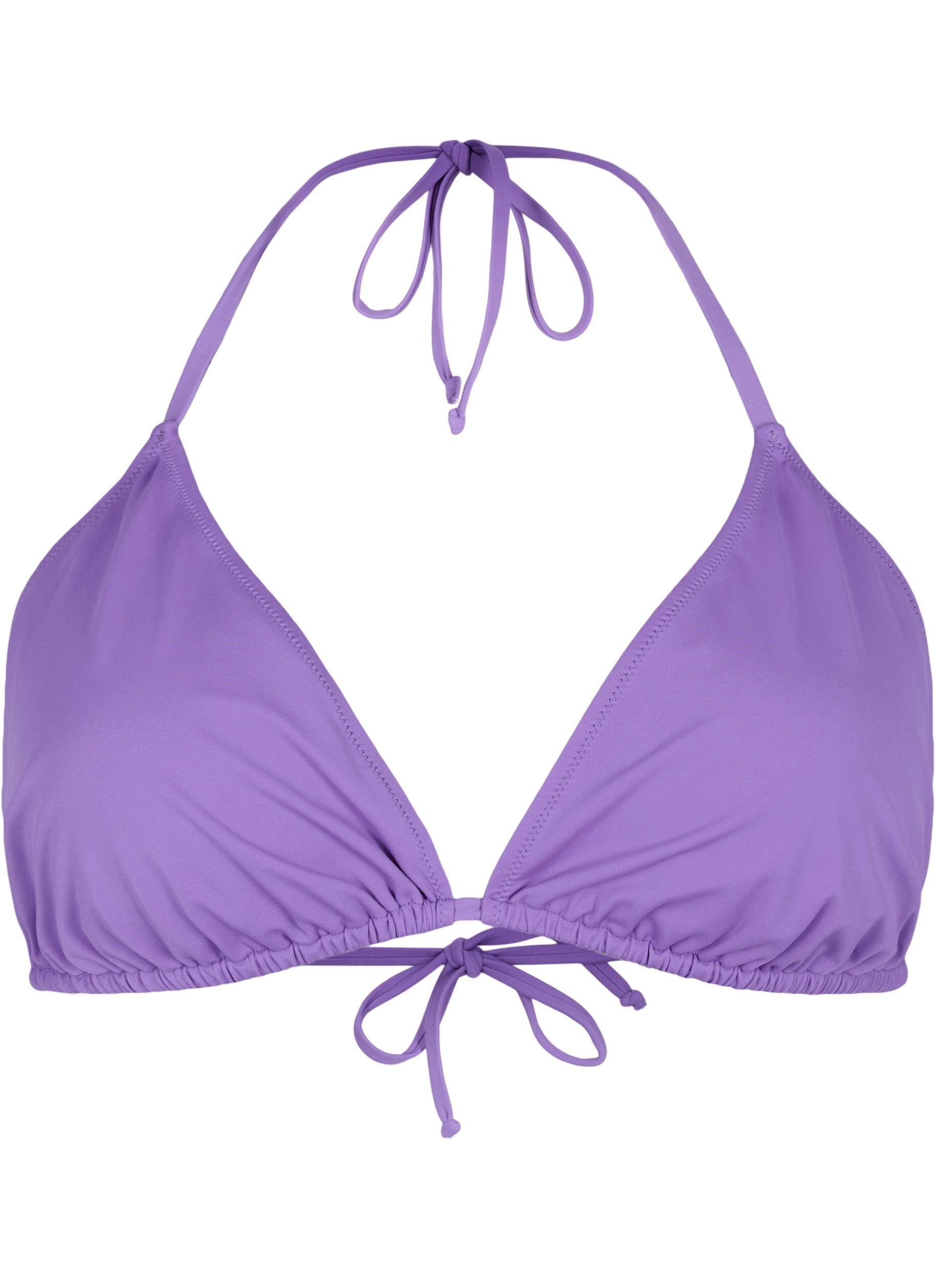 Zizzi Effen triangel bikinitopje, Paars, Packshot image number 0