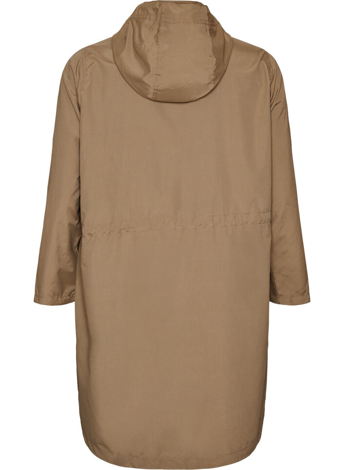 Lichtgewicht parka met een capuchon, Bruin, Packshot image number 1