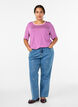 T-shirt met TENCEL&trade; Lyocell en strepen, Paars, Model image number 1