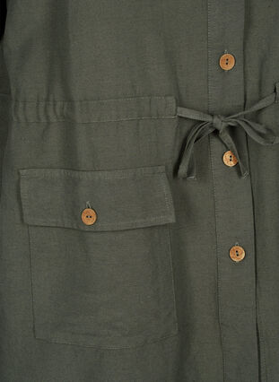 Overhemd van linnenmix met zakken, Thyme, Packshot image number 3