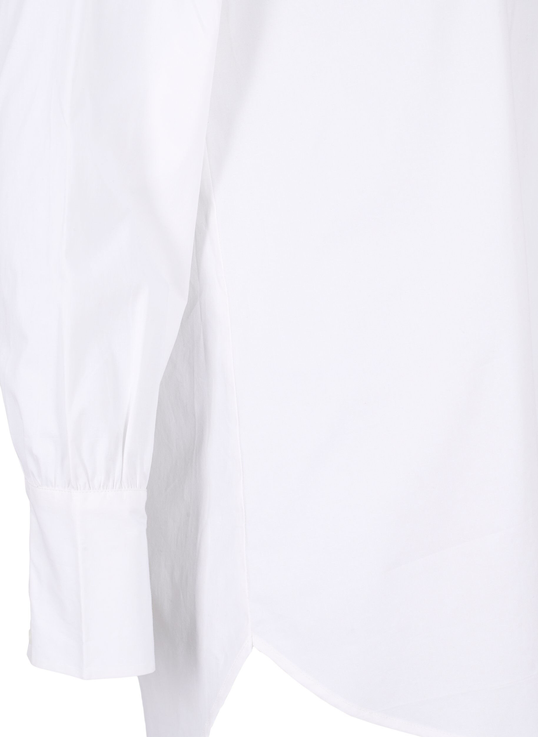 Zizzi Lange katoenen shirt, Bright White, Packshot image number 3