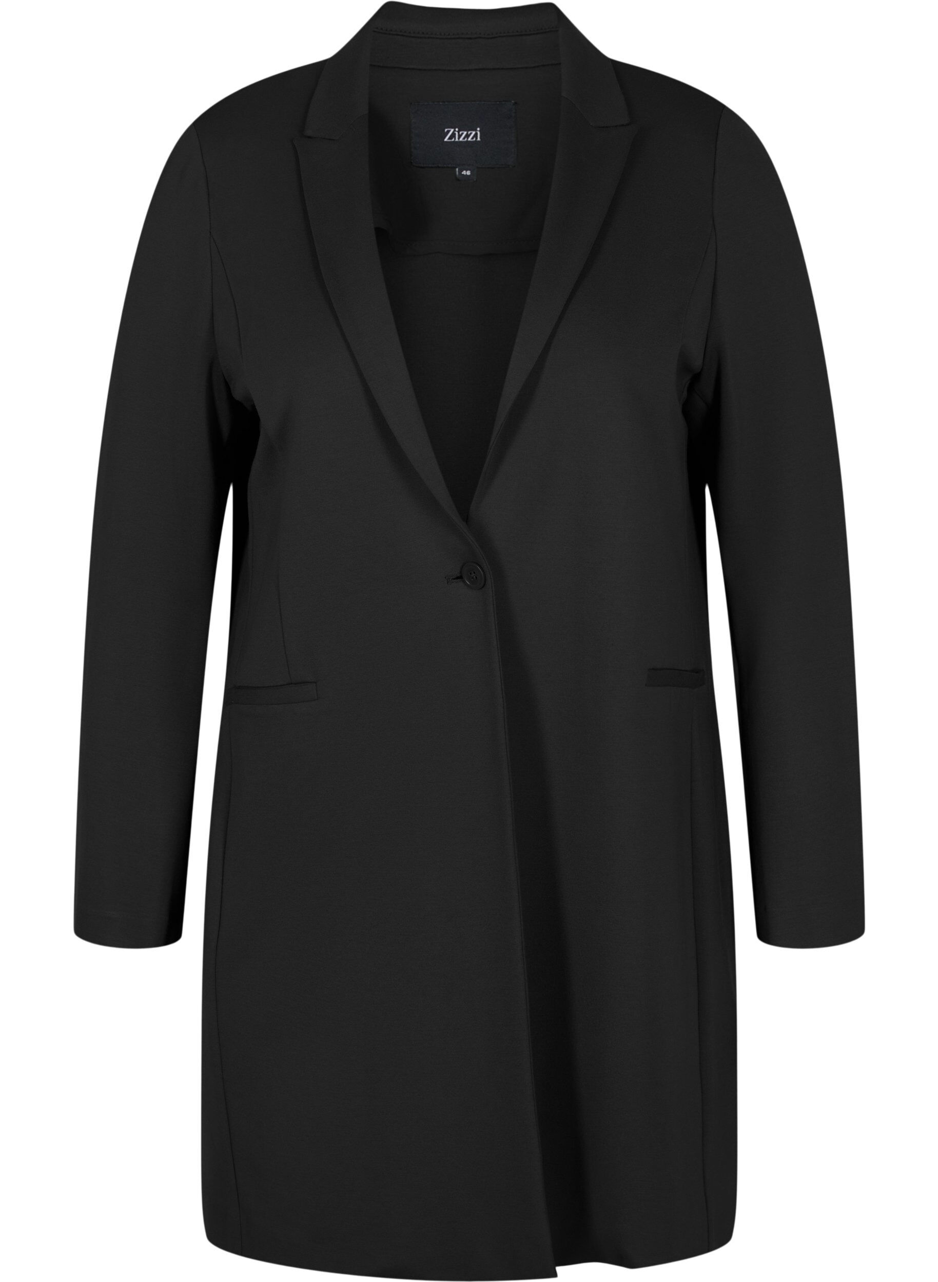 Zizzi Lange blazer, Black, Packshot image number 0