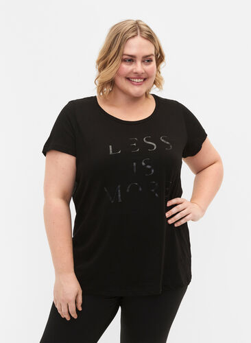 Sport-T-shirt met print, Black w.Less Is More, Model image number 0