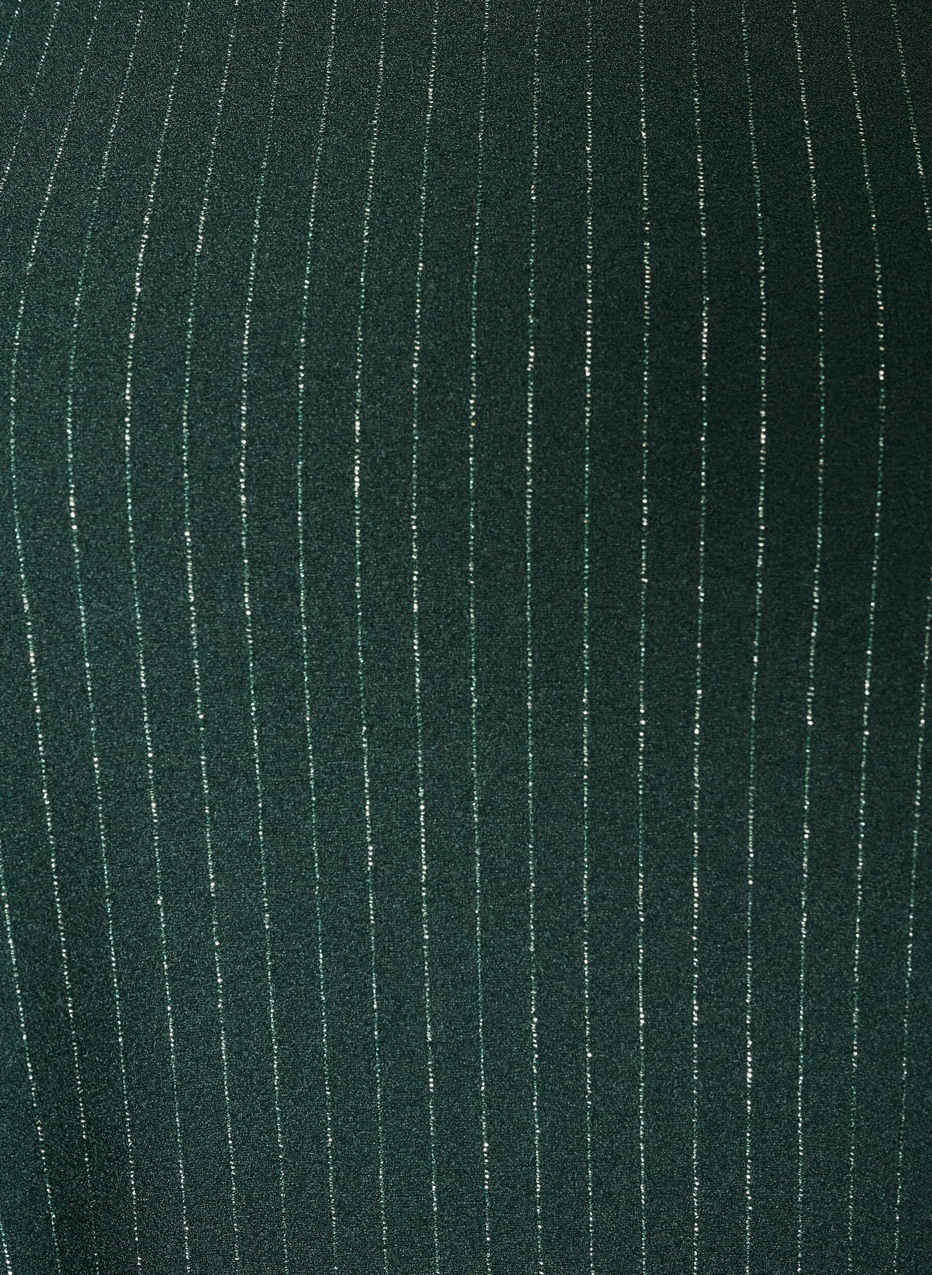 ZizziKorte A-lijnjurk met glitterstrepen, Groen, Packshot image number 2