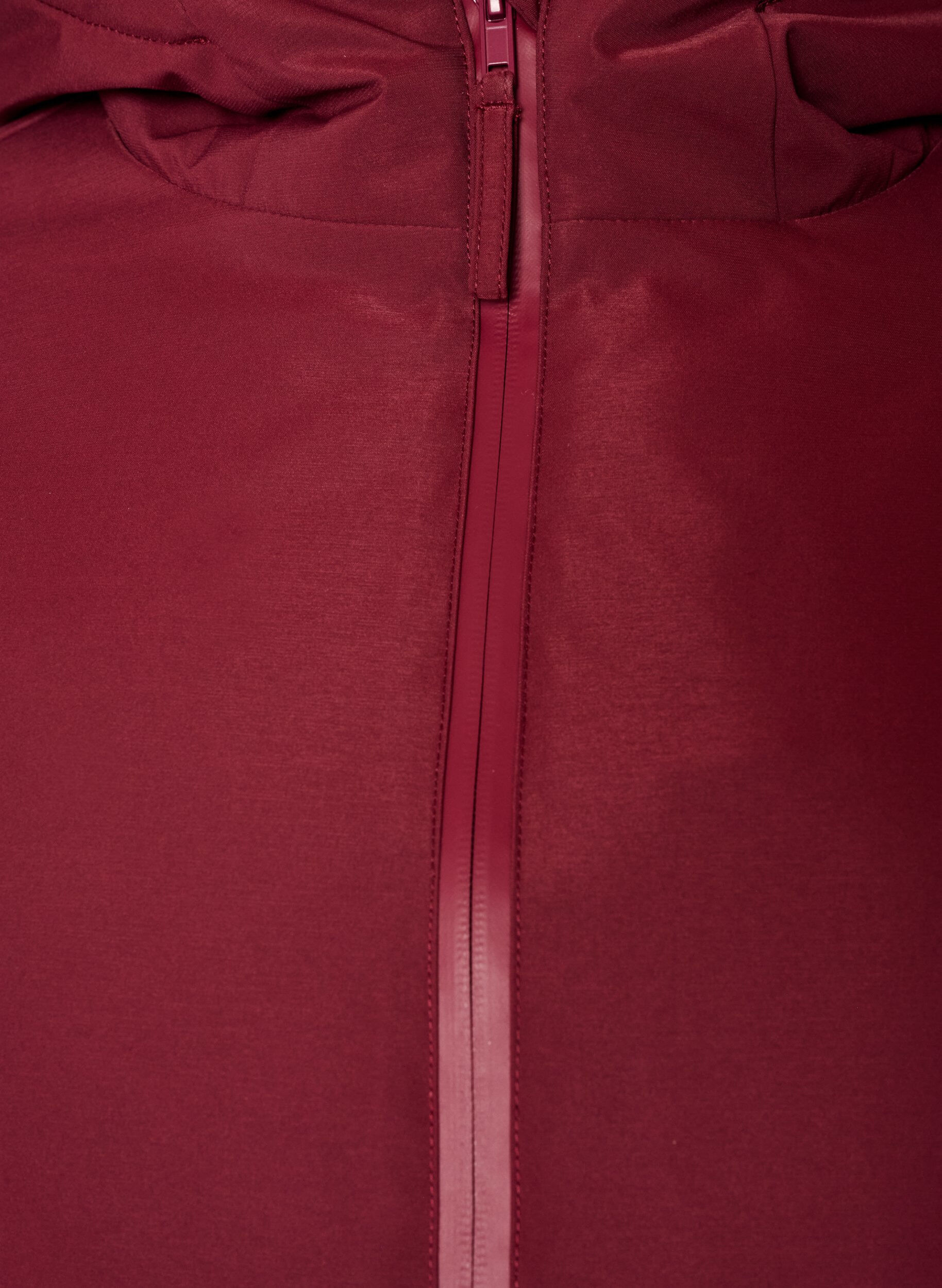 ZizziWinterjas met capuchon en verstelbare taille, Rood, Packshot image number 2