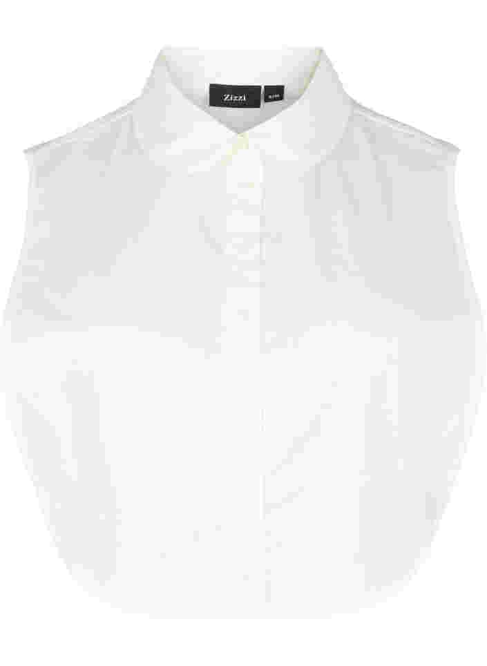 Losse blouse kraag in katoen, Bright White, Packshot