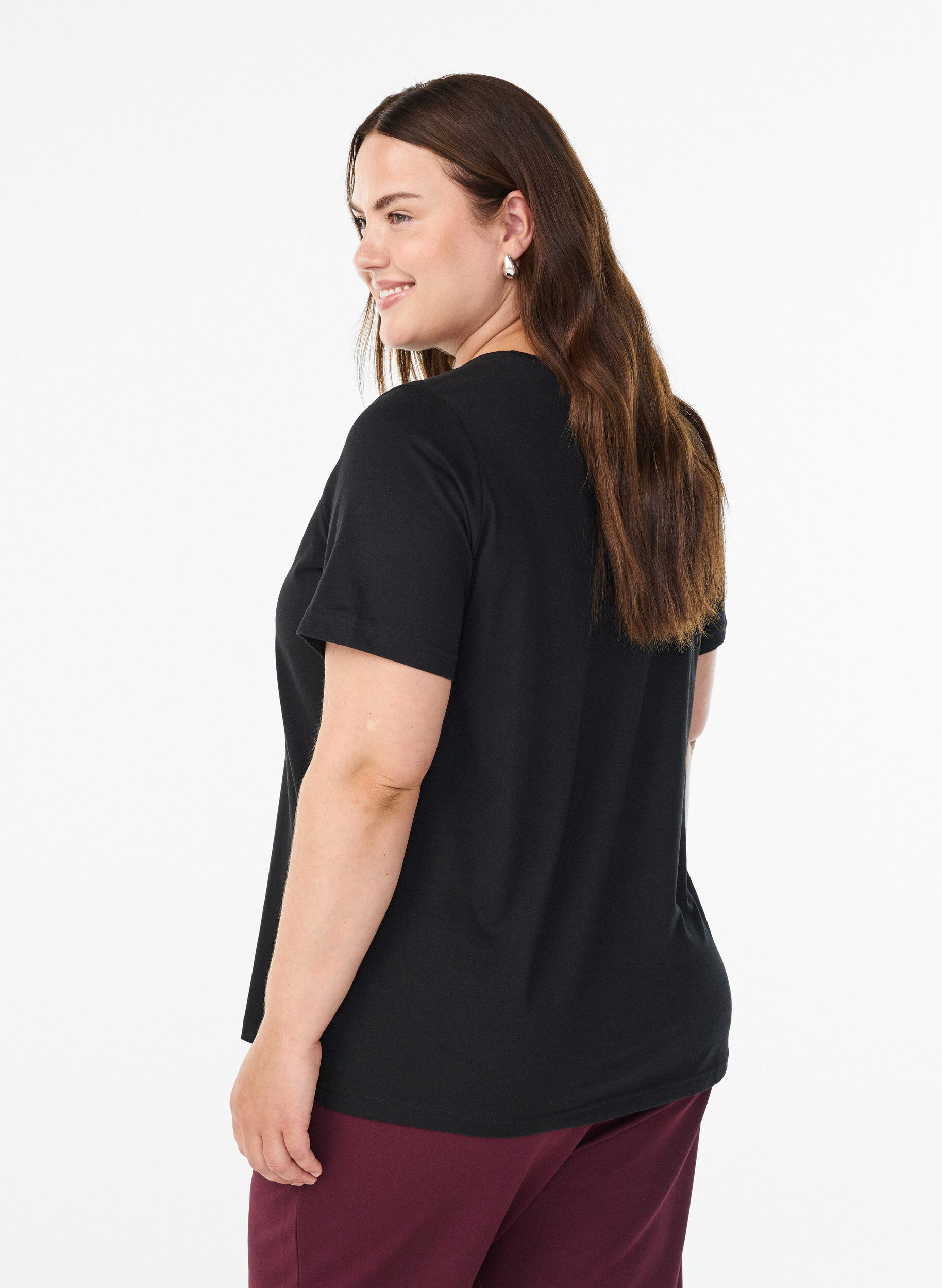 ZizziT-shirt met print, Zwart, Model image number 2