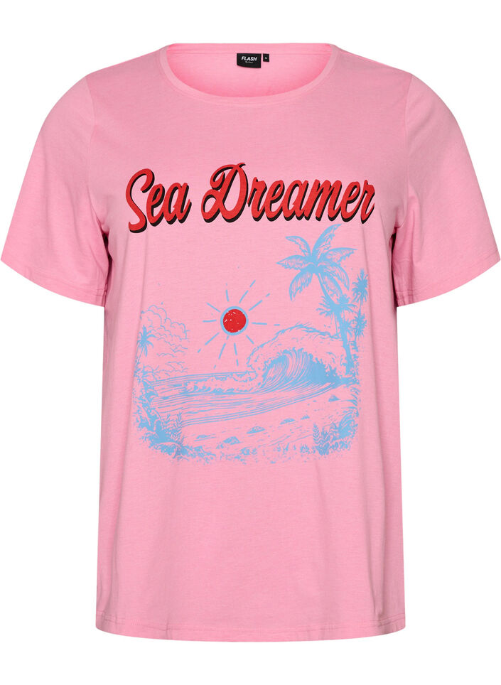 T-shirt met motief, Roze, Packshot image number 0