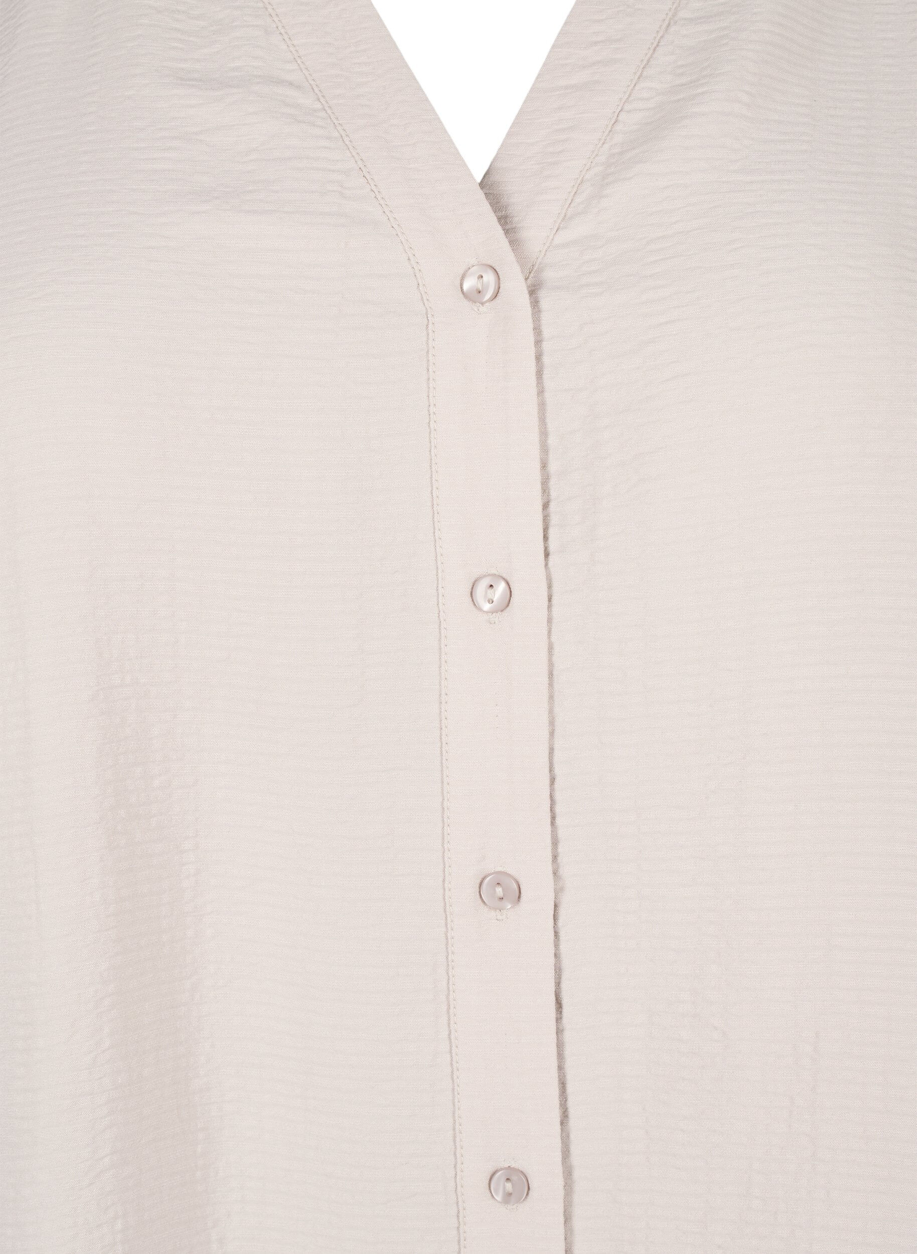 Zizzi Viscose overhemd blouse met driekwart mouwen., Chateau Gray, Packshot image number 2