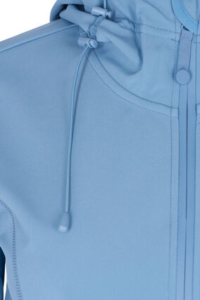 Korte softshell jas met capuchon, Blue Shadow, Packshot image number 2