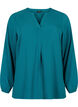 Effen blouse met v-hals, Deep Teal, Packshot image number 0
