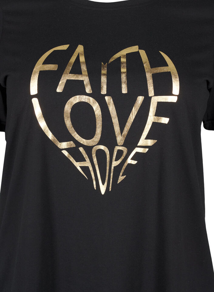 FLASH - T-short met motief, Black Gold Faith, Packshot image number 2