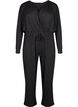 Jumpsuit met overslag en strikjes, Dark Grey Melange, Packshot image number 0