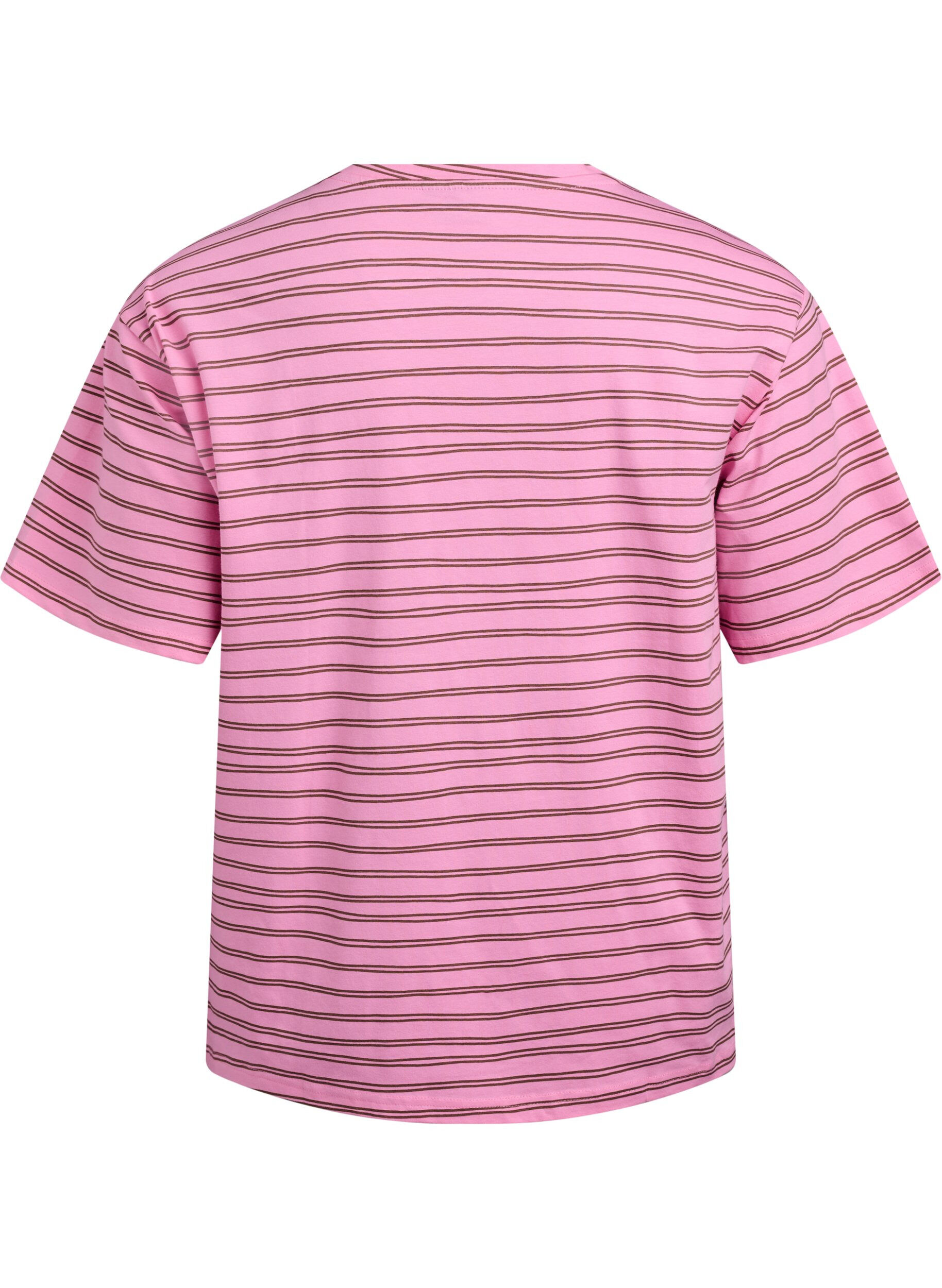 Zizzi Gestreepte T-shirt, Roze, Packshot image number 1