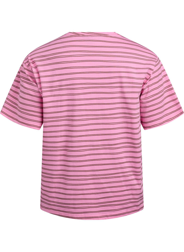 Gestreepte T-shirt, Roze, Packshot image number 1