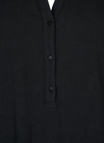 FLASH - Midi jurk met korte mouwen in katoen, Black, Packshot image number 2