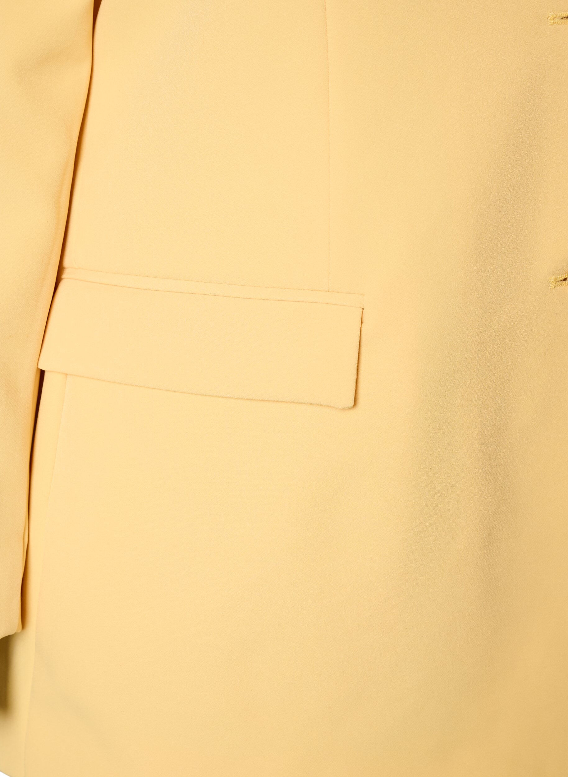 Zizzi Klassieke blazer met knoopsluiting, Geel, Packshot image number 3