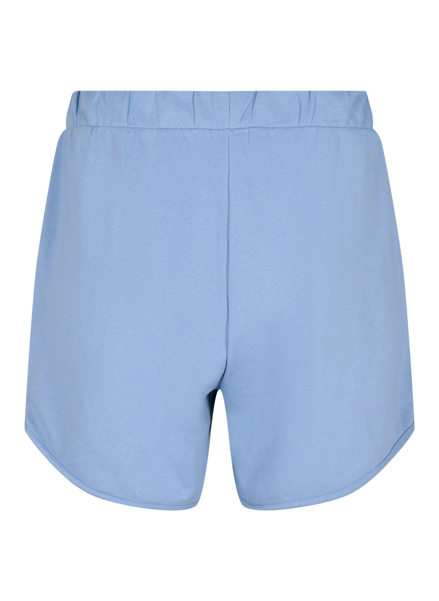 Zizzi Effen sweatshort met zakken, Faded Denim, Packshot image number 1
