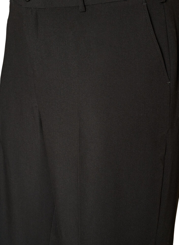 Op maat gemaakte broek met wijde pijpen en hoge taille, Zwart, Packshot image number 2