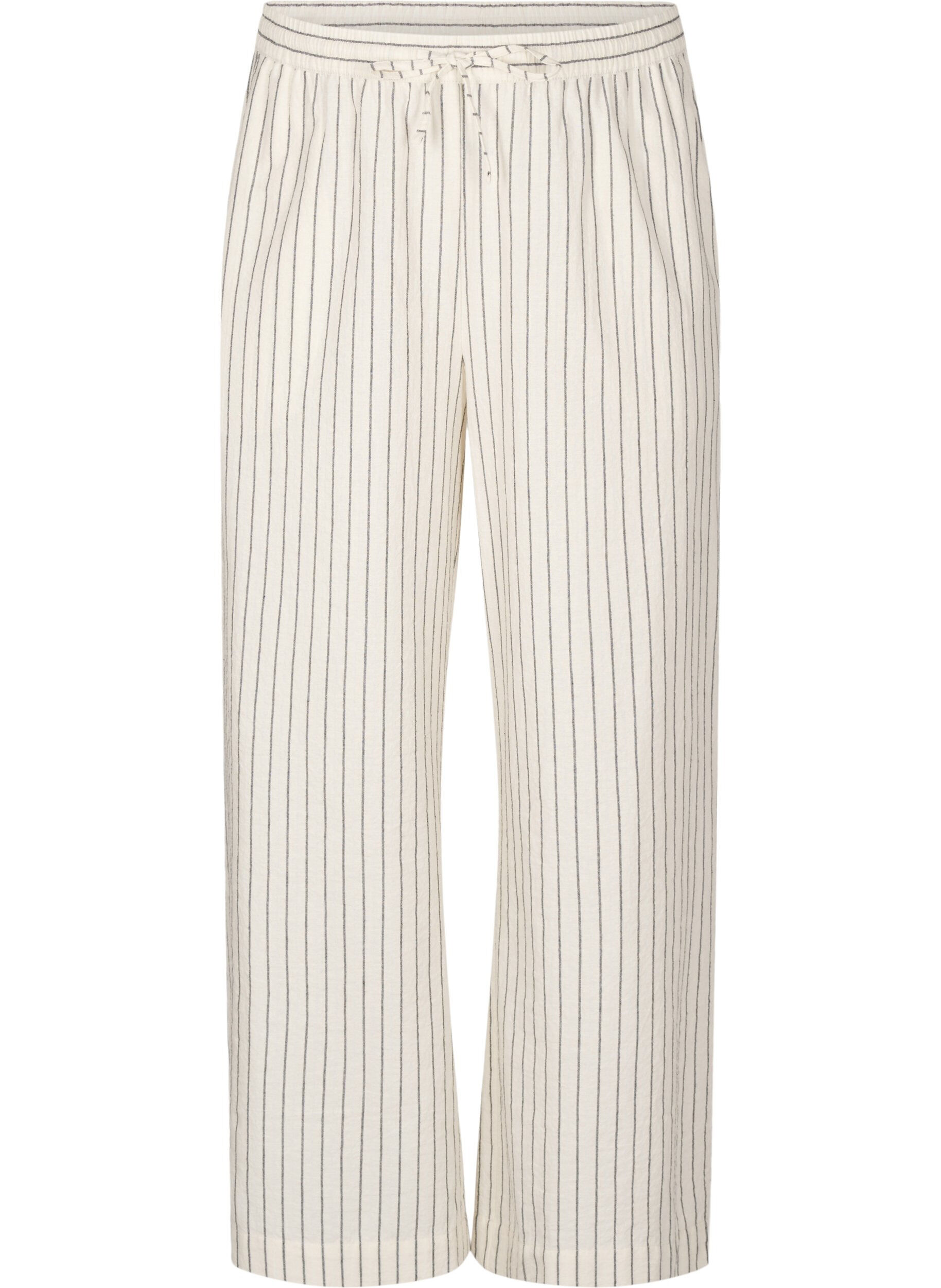 Losse broek met hoge taille en zakken