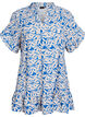 Tunic met V-hals en ruchesdetails, Blauw, Packshot image number 0