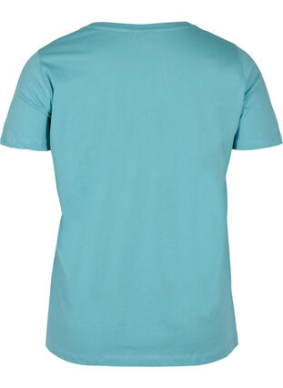 Katoenen t-shirt met v-hals, Aqua Sea Good F., Packshot image number 1