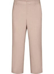 Op maat gemaakte broek met een hoge taille en straight-fit, Beige