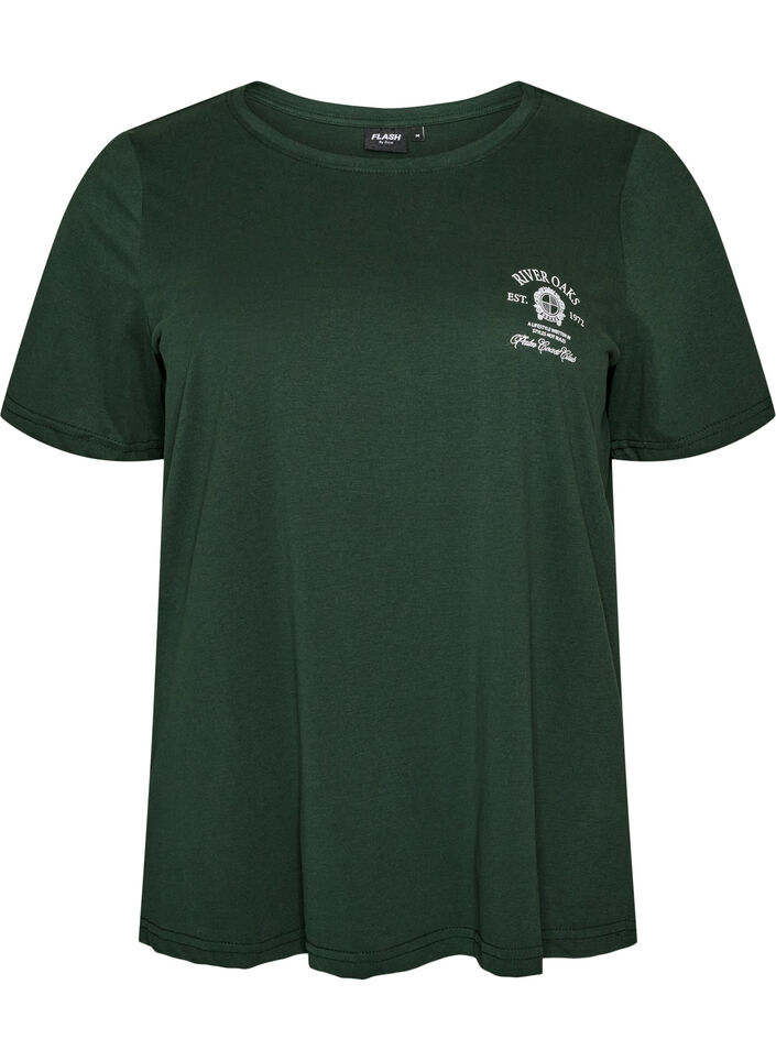 T-shirt met print, Groen, Packshot image number 0