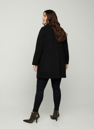 Klassieke open jas, Black, Model image number 1