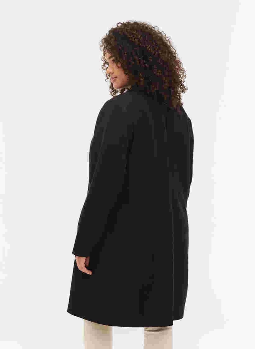 Lange jas met knoopsluiting, Black, Model image number 1