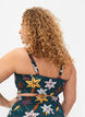 Gebloemde bikinibeha met ruches, Groen, Model image number 1
