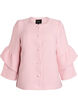 Boucl&eacute; jasje met ruchesdetails, Roze, Packshot image number 0