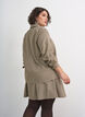 Shirt met klein ruitpatroon en strasstenen, Bruin, Model image number 2