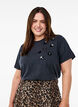 Gewassen T-shirt met bloemvormige pailletten, Grijs, Model image number 0