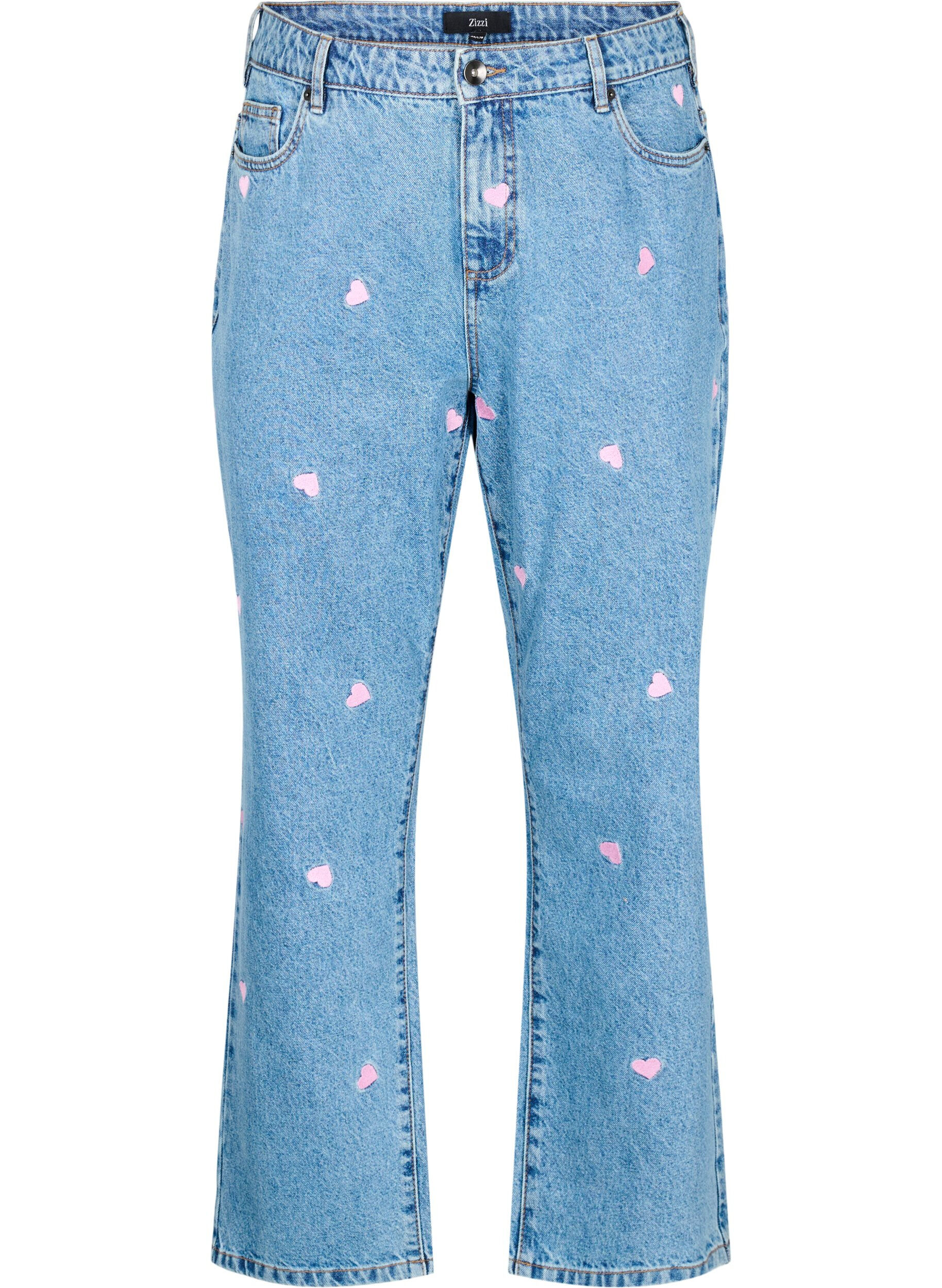 Zizzi Hoge taille Gemma jeans met lippen, Blauw, Packshot image number 0