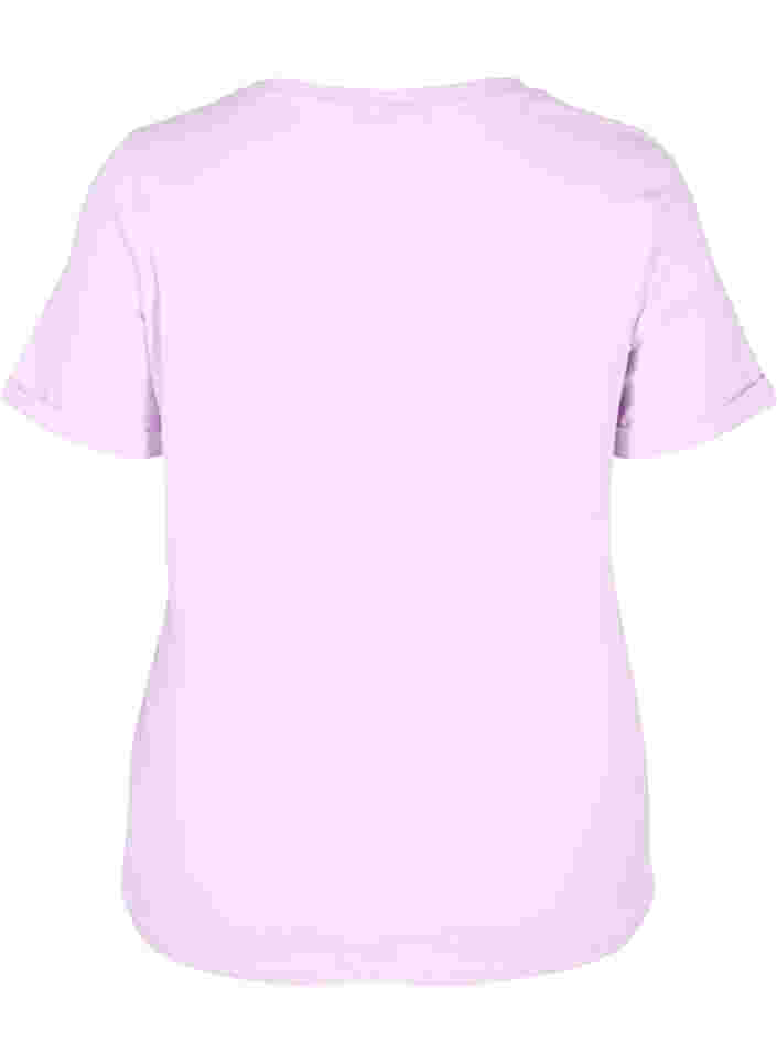 Basic katoenen t-shirt, Orchid Bloom, Packshot image number 1