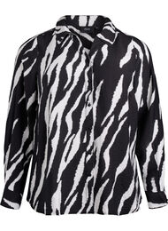 Zebraprint overhemd, Zwart