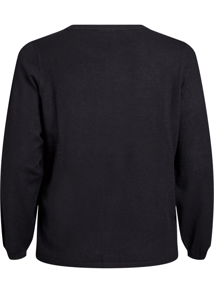 Cardigan met ronde knopen, Zwart, Packshot image number 1