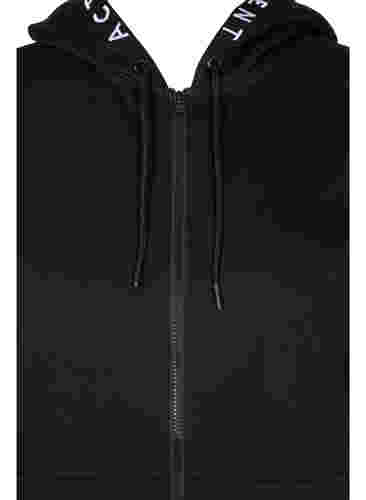 Workout hoodie jack met ritssluiting, Black, Packshot image number 2