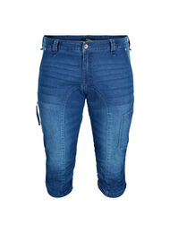 Slim fit capri jeans met zakken, Blauw
