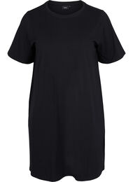 T-shirt pyjama jurk in katoen , Black