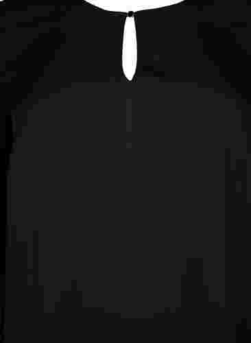Effen blouse met lange mouwen, Black, Packshot image number 2