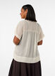 Seersucker blouse met V-hals, Beige, Model image number 2