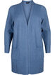 Geribd gebreid vest met zakken, Blauw, Packshot image number 0