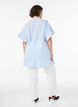 Katoenen tuniek met strepen en ruchesdetails, Blauw, Model image number 2