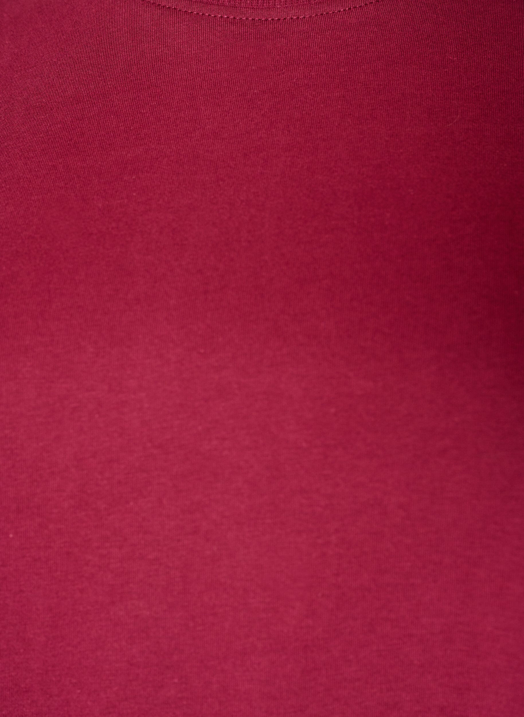 ZizziBasic katoenen T-shirt met ronde hals, Rood, Packshot image number 2