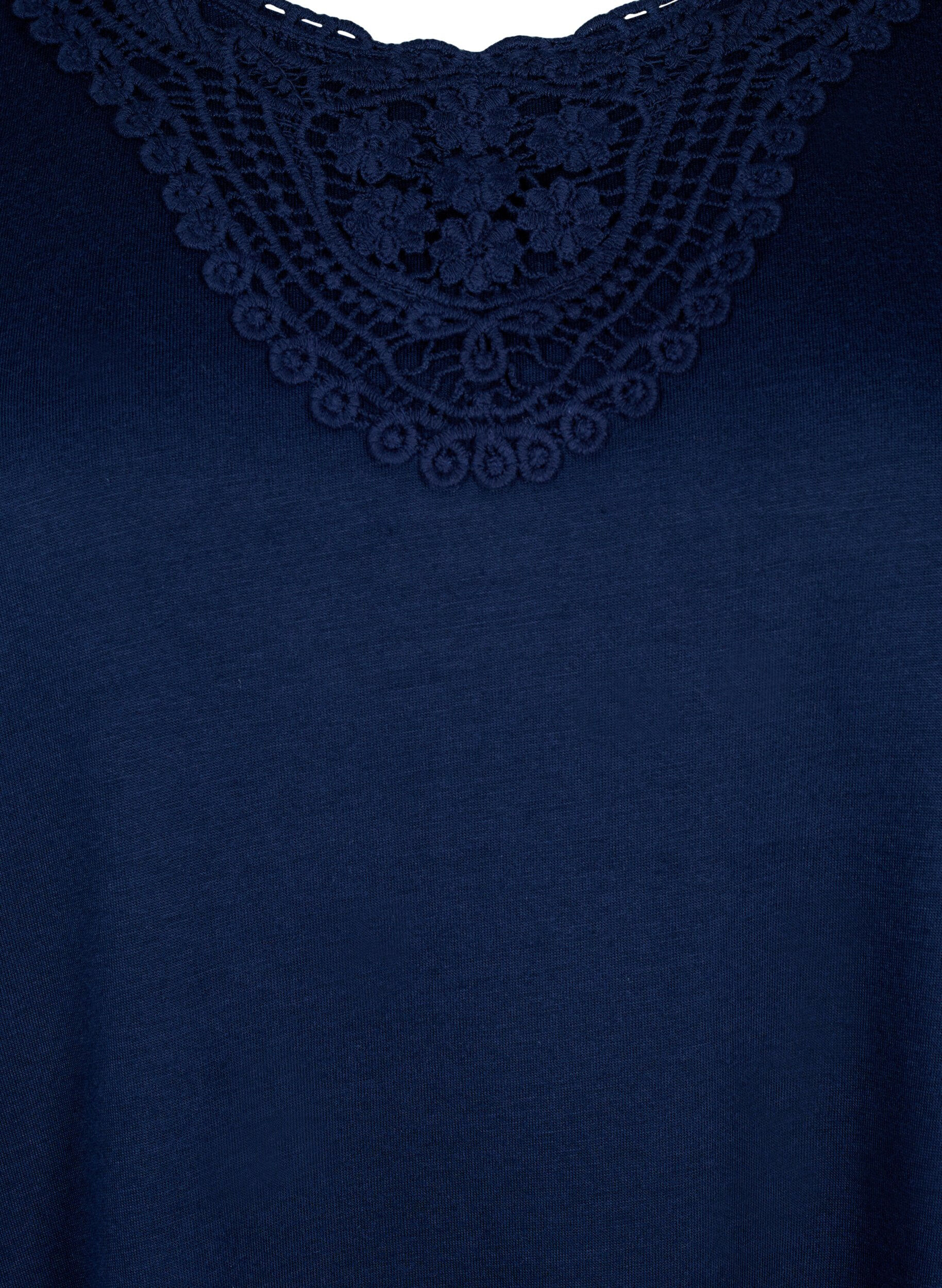 Zizzi Mouwloos top met kant, Navy Blazer, Packshot image number 2